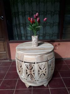 MEJA KENDANG UKIR KAYU JATI