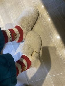 East Gate Womens Mid-Calf Socks Cartoon Bear Color Block Stripe Pattern Lucky Year Spring Festival Red Socks Sweet Style