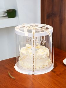 round White Cake Box Window Transparency Cover 4-Inch 6-Inch 8-Inch 10-Inch 12-Inch Dessert Baking Packaging Box
