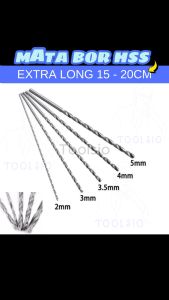 Mata bor HSS kayu besi 5mm panjang 15cm
