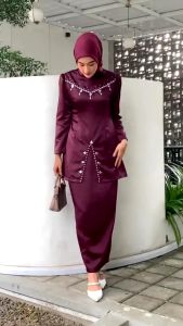 NEW Oneset Fayra Baju Kurung Melayu Dress Pesta Setelan Wanita Baju Kondangan Lebaran Kekinian Full Payet Termurah