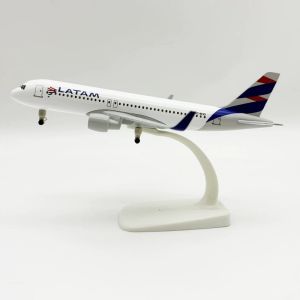 20cm Diecast Metal Airplane Model A320 Latam Airways Chile Aircraft 1/300 Scale Planes With Landing Gears For Display Collection