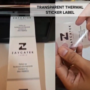 Zaycatek Transparent Direct Thermal Sticker for Label - Tear Proof
