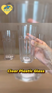 YHF Clear Plastic Drink Glass - Perfect for Halo-Halo & Cafe Use