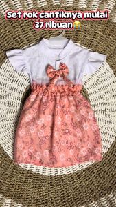 Setelan Rok Anak Perempuan Mix brukat Pita Usia 1-6 Tahun