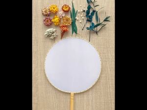Chinese Air-Dried Flower Fan DIY Material Package Handmade Immortal Flower Fan