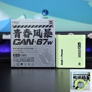 RBS 67W GaN Super Fast Charge A+C Dual Port Youth Edition Charger Compatible with Huawei Honor Xiaomi OP Vi Android  Quick Charge