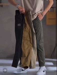 #068#L-5XL#กางเกงขายาวผู้ชายกางเกงลำลองขายาวผ้าโพลีเอสเตอร์ทรงขาจั้มงานสกรีนสวยๆผ้าใส่สบายใส่ได้ทุกโอกาส