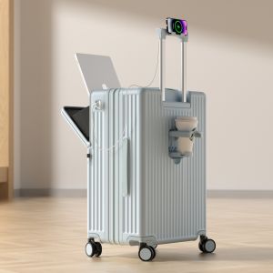 Expandable 20-Inch Carry-On Luggage Large Capacity Durable Password Box for Travel Mens Style Business/OL Style PC Material