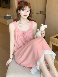 Summer New Women's Cotton Nightgown Loose Tank Top Sleepwear Thin Version Home Clothes Student Pregnant Women Can Wear