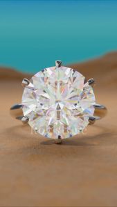 RoyStone - Cincin Wanita Moissanite Sertifikat GRA Original Lapis Emas - Chrysan Ring