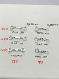 S925 Pure Silver Necklace And Bracelet Spring Connectors Double Headed Extension Clasps Single Buckle Link Chain Fashion Jewelry Accessories