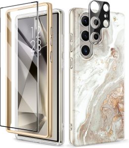 Support Military protection case Samsung Galaxy S24 Ultra GVIEWIN Fashion Built-in Screen Protector + Camera Lens Protector [2 Front Frames] TPU+PC shockproof rugged casing for Samsung