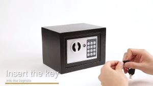 Digital Safe Box Small Household Mini Steel Safes Money Bank Safety Security Box Keep Cash Jewelry Or Document Securely With Key