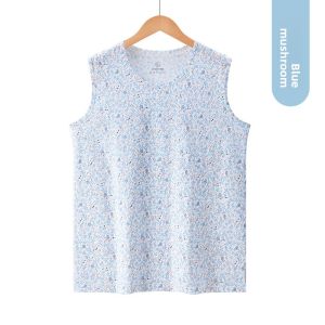 New 2025 Cotton Pajamas for Mom Loose Fit Sleeveless Home Clothes Elderly Women Comfortable Breathable Floral Print Nightgown