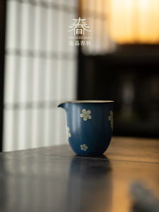 Đĩa Trà Gốm Sứ Dày Chịu Nhiệt Màu Xanh Tím Pha Lê Họa Tiết Hoa Mận Dùng Trong Gia Đình Bộ Ấm Trà Thủ Công