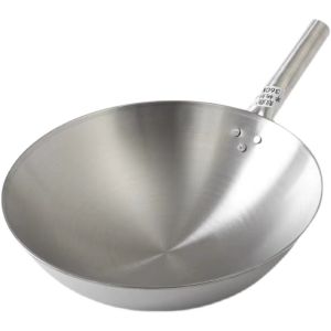 Commercial Grade Stainless Steel Wok Pan Hotel Kitchen Use Single Handle Induction Cooker Specialized Concave Surface for Stir-Frying