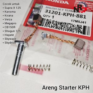 Areng Areng Cool Starter Carbon Brush Set Terminal Stater Supra X 125 Karisma Kirana Verza Megapro CB150R Shogun 125 Hayate Skydrive Skywave KPH 31201-KPH-881