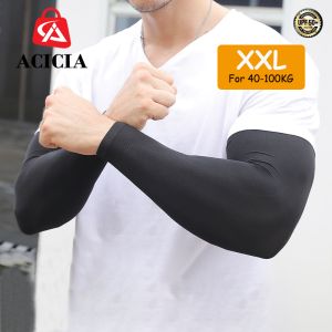 Men Ice Silk XXL Extra Large Cool Loose Arm Sleeves Sun UV Protection Outdoor Driving Motorcycle Cycling Arm Gloves Long Sleeves Hand Protector Outdoor Arm Hand Cover Sunscreen Cooling Breathable Sunblock Cute Fashion Korean Design