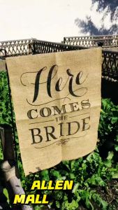 HERE COMES THE BRIDE or GROOM: Vintage Burlap Bunting Banners for Wedding Party Backdrop Decoration