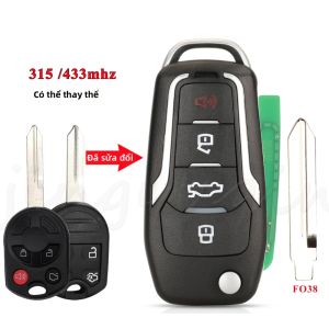 Jingyuqin 4D63 Sửa Đổi Chìa Khóa Điều Khiển Từ Xa 315/433 MHz Cho Ford Escape Focus C-Max Transit F250 F350 F450 F550 OUCD6000022 CWTWB1U793
