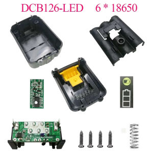 6X18650 Pin Li-ion Vỏ Nhựa Với PCB Bảo Vệ Sạc Bảng Mạch Cho DeWalt DCB120 DCB125 DCB127 10.8V 12V