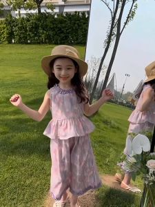 🌸ชุดเด็กหญิง ดอกไม้ลายสวย ซัมเมอร์ 2025 คอลเลคชั่นใหม่! เสื้อแขนกุดกางเกงขาบานแมทช์เซ็ท บางเบาสบาย