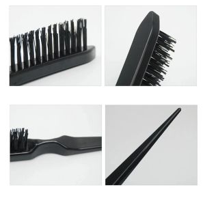 3pcs Hair Styling Comb Set Teasing Hair Brush Triple Teasing Comb Rat Tail Combs Edge Brush Hair Tail Tools Braid Tool Loop