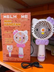KIPAS MINI FAN WH-011 WELHOME KIPAS MINI+ LAMPU+ USB