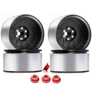 4 CNC Nhôm Beadlock Vành Bánh Xe 2.2 Cho 1/10 RC Xe Bánh Xích Trục SCX10 TRX4 VS4-10 Redcat Gen8 90046 AXI03007 Đỏ