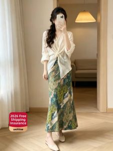 unifittoo | Trendy and Beautiful Traditional Chinese Style Two-piece Long Dress