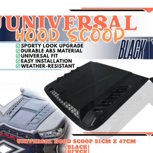 GECA UNIVERSAL 51X47CM CAR AIR FLOW INTAKE HOOD SCOOP BLACK (12191)