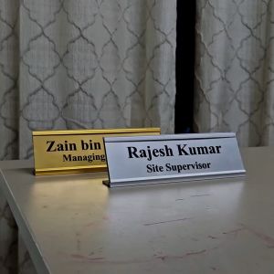 Customized Desk Slot Signage Name Table Desk Silver Gold Changeable Office Shop Factory Restaurant Reception Desk