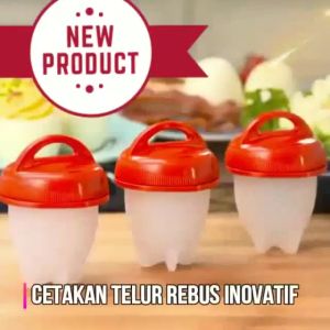 Promo Silicone Egg Boil Set isi 6pcs Cetakan Telur Rebus Telor Silikon Wadah Box 6 pcs Boiler Merebus Kukus Kukusan Poacher Alat Dapur Masak