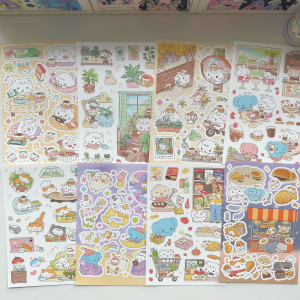 1/8PCS Korean Kawaii Fluffy Hamster Stickers Cute Cartoon Animal Stickers Hand Account Diary Scrapbook DIY Decorative Stickers