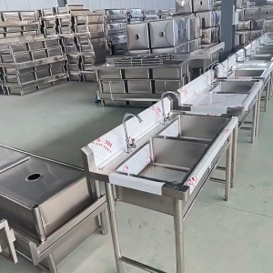 【Rust Compensation】Stainless Steel Kitchen Sink 120*40*80cm Complete Set Vertical Sink With Faucet And Strainer Lababo Sink