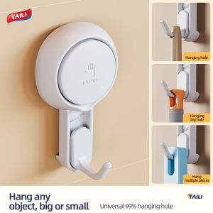 TAILI 4 PCS suction cup hooks no punching kitchen and bathroom storage traceless strong vacuum adhesive load-bearing bathroom adhesive hooks 120° obtuse angle hooks