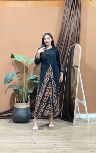Daster Lengan Panjang Longdress Batik MIRANDA SERIES LD 110 PB 130 - Busui Friendly Kancing Depan - Bahan Rayon Adem nyaman di pakai - BISA COD Bumil