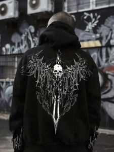 Áo Hoodie Nam In Hình Đầu Lâu Phong Cách Gothic Chất Liệu Mềm Mại Thoải Mái Thích Hợp Cho Mùa Thu Đông Phong Cách Đường Phố Dạo Phố Mặc Thường Ngày.