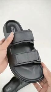 FGMM Sandal Pantai Pria Hitam Tali Ganda Sandal Anti Selip Sandal Pria Keren Ukuran 40-45