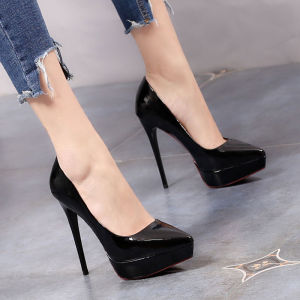 Elegant Star High Heels Womens Single Shoes Thin Heel Waterproof Platform Pointed Toe Low Cut Fashionable Spring Shoes