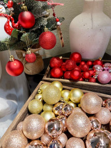 Trái Tim Giải Trí Giáng Sinh Bóng Trang Trí 3-5cm Mờ Bóng Cây Trang Trí Giáng Sinh Scene布置 Đồ Trang Trí Quà Tặng Giáng Sinh