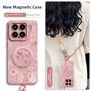 GGUU | Magsafe Magnetic Absorption Stand Silicone Case For Xiaomi 15spro Ultra 15 New Model 14 Womens Crossbody Phone Cover