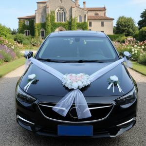 MagiDeal | Wedding Car Bouquet Romantic Wedding Car Flower Set Ceremonial Vehicle Floral Artificial Flowers Heart Shaped Car Flower Decor