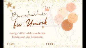 Kartu Ucapan Happy Birthday - Kartu Ucapan Ulang Tahun - Barakallah Fii Umrik - Birthday Card - Greeting Card Happy Birthday - Gift Card Birthday - Kartu Souvenir Ulang Tahun - Birthday Card