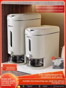 Kitchen Rice Storage Container Moisture Proof Sealed New 2025 Home Use Rice Tub New Model Pest Control Plastic Storage Jar