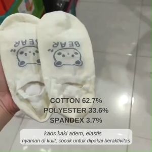 ZJ2426 kaos kaki pendek wanita Bawah mata kaki cewek dewasa gambar bear rabbit bunga love Korean women low ankle socks Premium katun