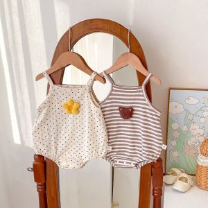 ชุดรอมเปอร์ฤดูร้อนสำหรับเด็ก ลายทาง ลายจุด และลายการ์ตูน