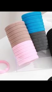 10pcs Black Colorful Elastic Hair Bands for Women Girls Ponytail Hair Rubber Band Ring Rope Ties