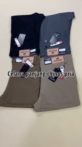 Celana Chino Pria Melar Stretch Abu Grey Jumbo Ezra Series Dewasa Slimfit 27-38